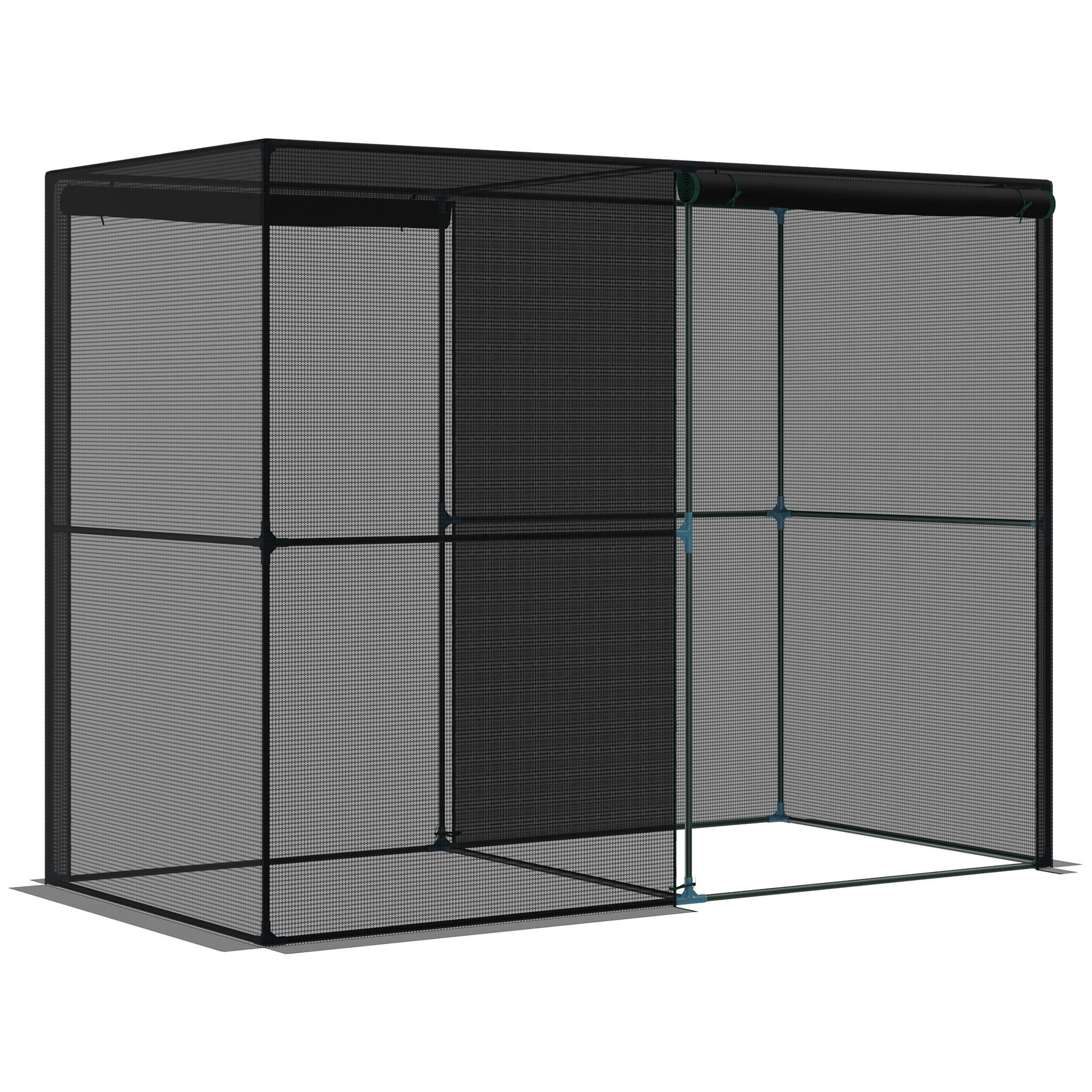 Outsunny 8' x 4' x 6' Crop Cage, Plant Protection Tent with Zippered Doors for Vegetable Garden, Backyard, Black