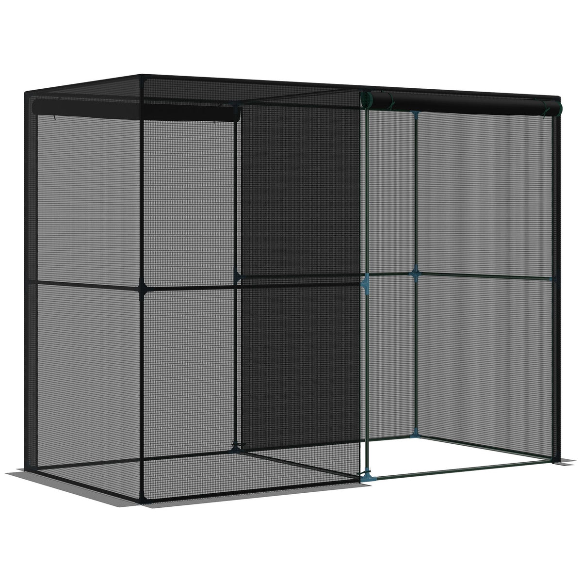 Outsunny 8' x 4' x 6' Crop Cage, Plant Protection Tent with Zippered Doors for Vegetable Garden, Backyard, Black