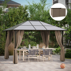 9.84' x 11.8' Gazebo Sidewall Set with Hooks/C-Rings, Brown