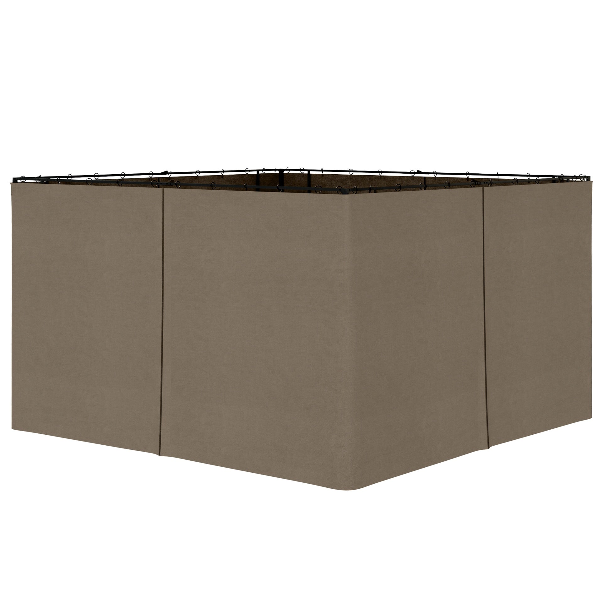 9.84' x 11.8' Gazebo Sidewall Set with Hooks/C-Rings, Brown