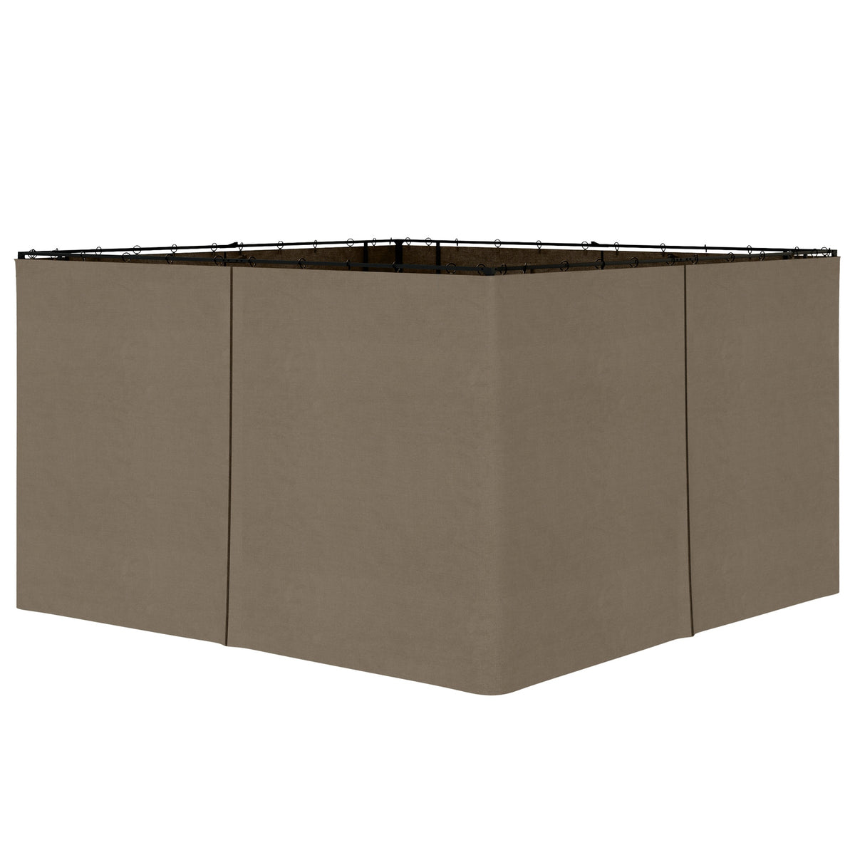 9.84' x 11.8' Gazebo Sidewall Set with Hooks/C-Rings, Brown