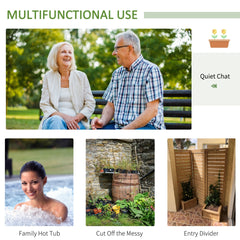 Outsunny 62.5" x 19" x 66" Wood Panel Trellis w/ 4 Planter Box Raised Bed for Garden Natural Wood