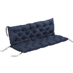 Outsunny 59" x 38" Tufted Bench Cushion for Outdoor Furniture, 3-Seater Replacement for Swing Chair, Patio Sofa/Couch, Dark Blue