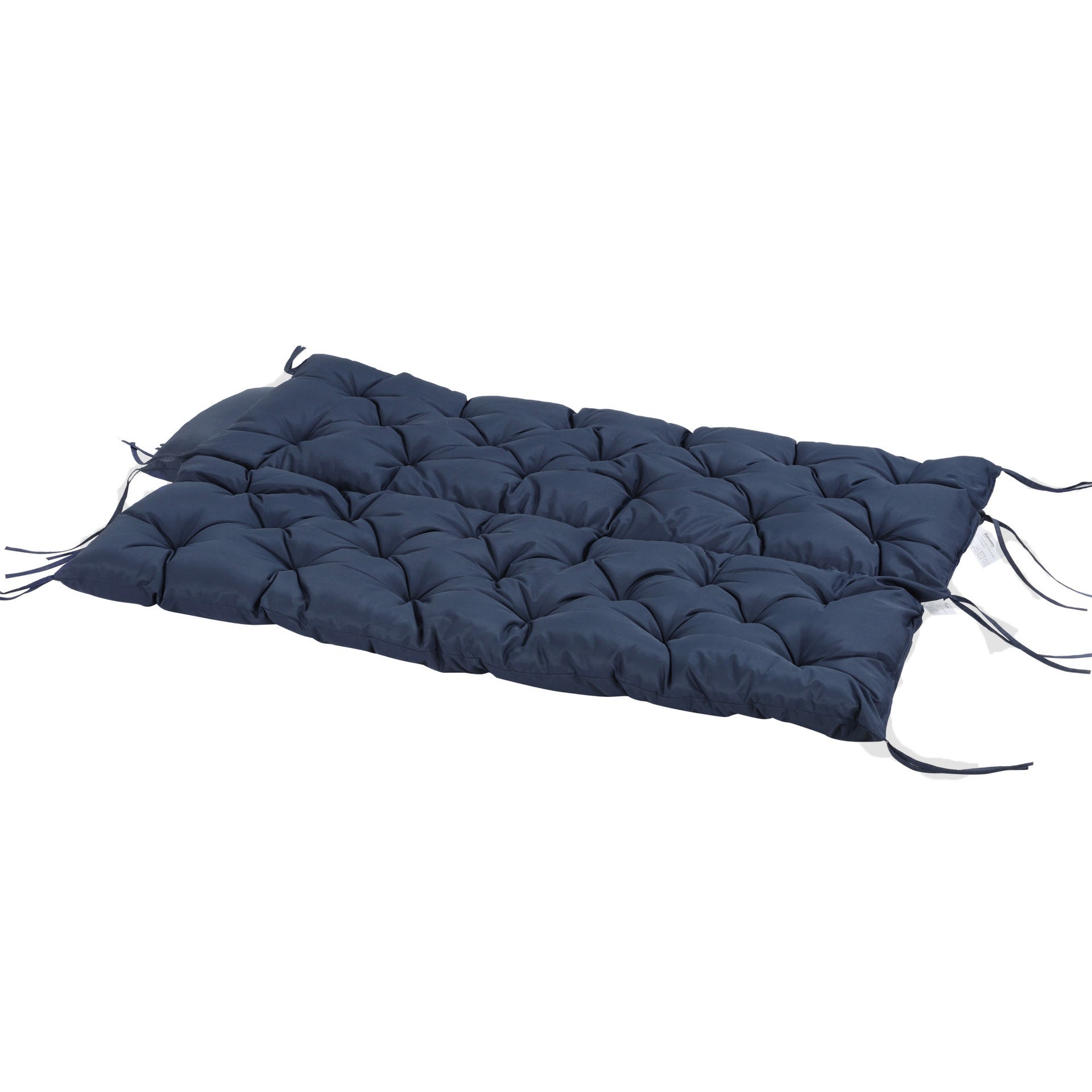 Outsunny 59" x 38" Tufted Bench Cushion for Outdoor Furniture, 3-Seater Replacement for Swing Chair, Patio Sofa/Couch, Dark Blue