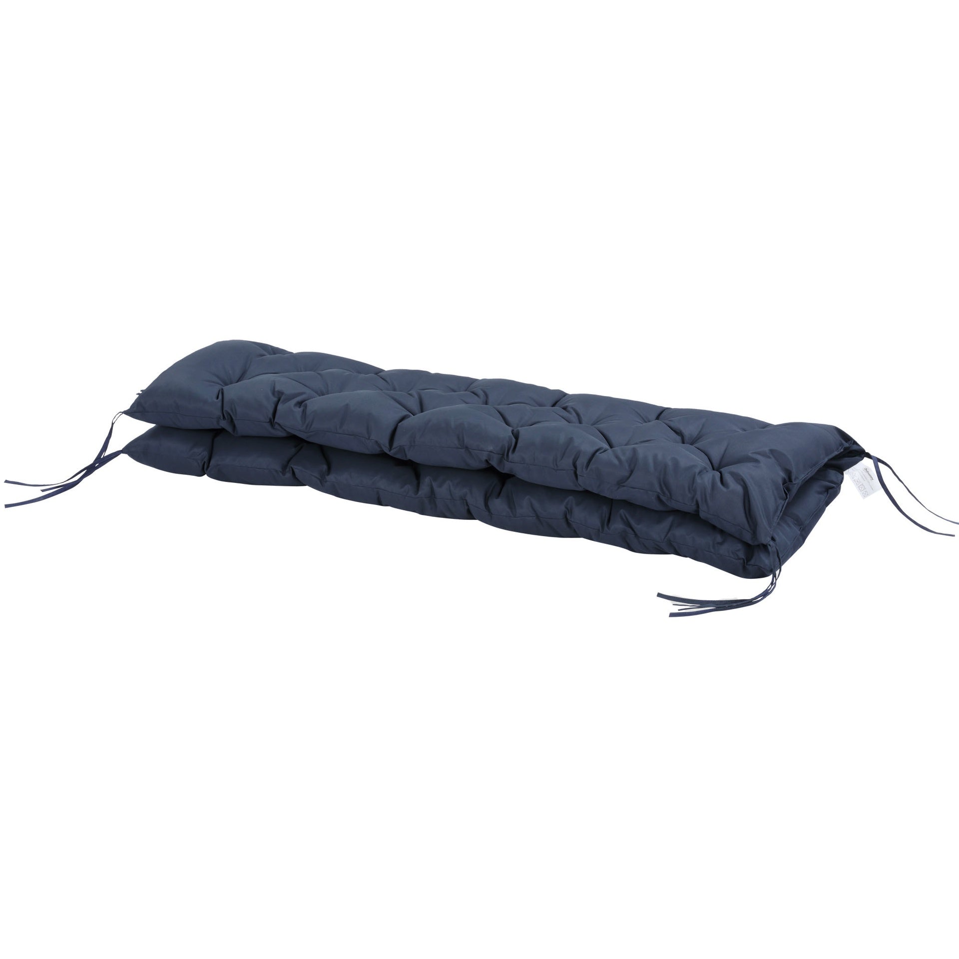 Outsunny 59" x 38" Tufted Bench Cushion for Outdoor Furniture, 3-Seater Replacement for Swing Chair, Patio Sofa/Couch, Dark Blue