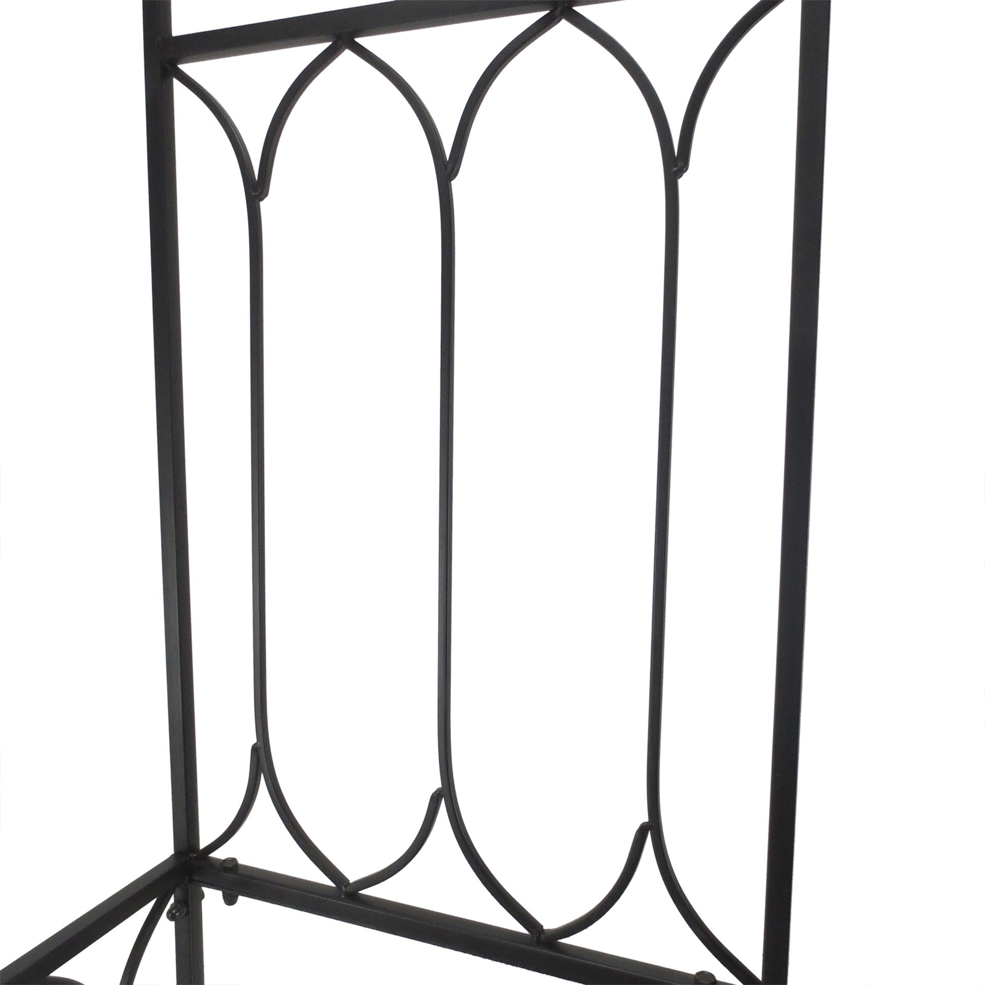 Outsunny Metal Trellis Arbor Arch for Climbing Plants with Garden Bench, Grow Grapes and Vines, Decorative Seating,  Black