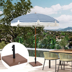 Outsunny Patio Umbrella Base, 42 lbs. Concrete Heavy Duty Umbrella Base for 1.25/1.5" Poles, Coffee