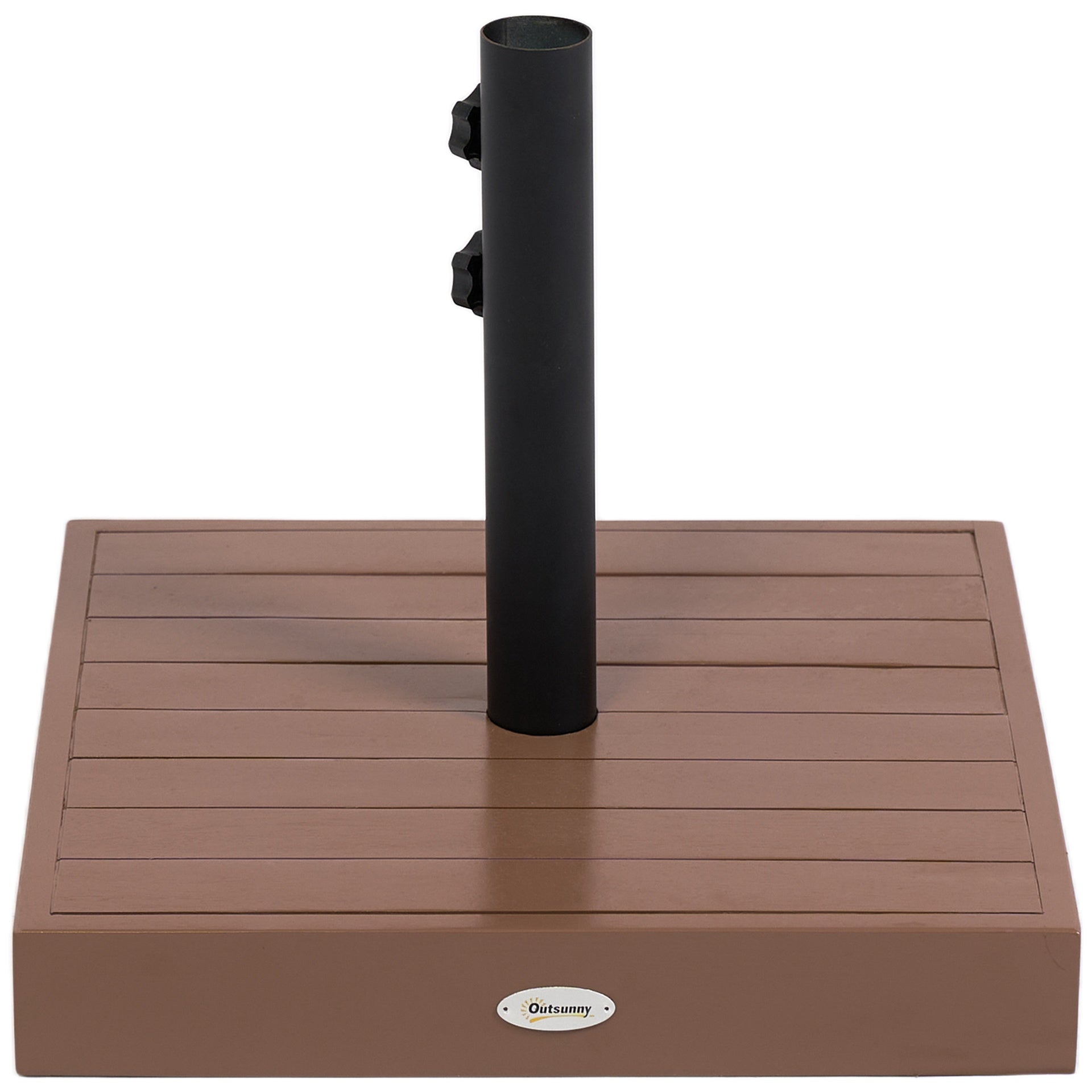 Outsunny Patio Umbrella Base, 42 lbs. Concrete Heavy Duty Umbrella Base for 1.25/1.5" Poles, Coffee