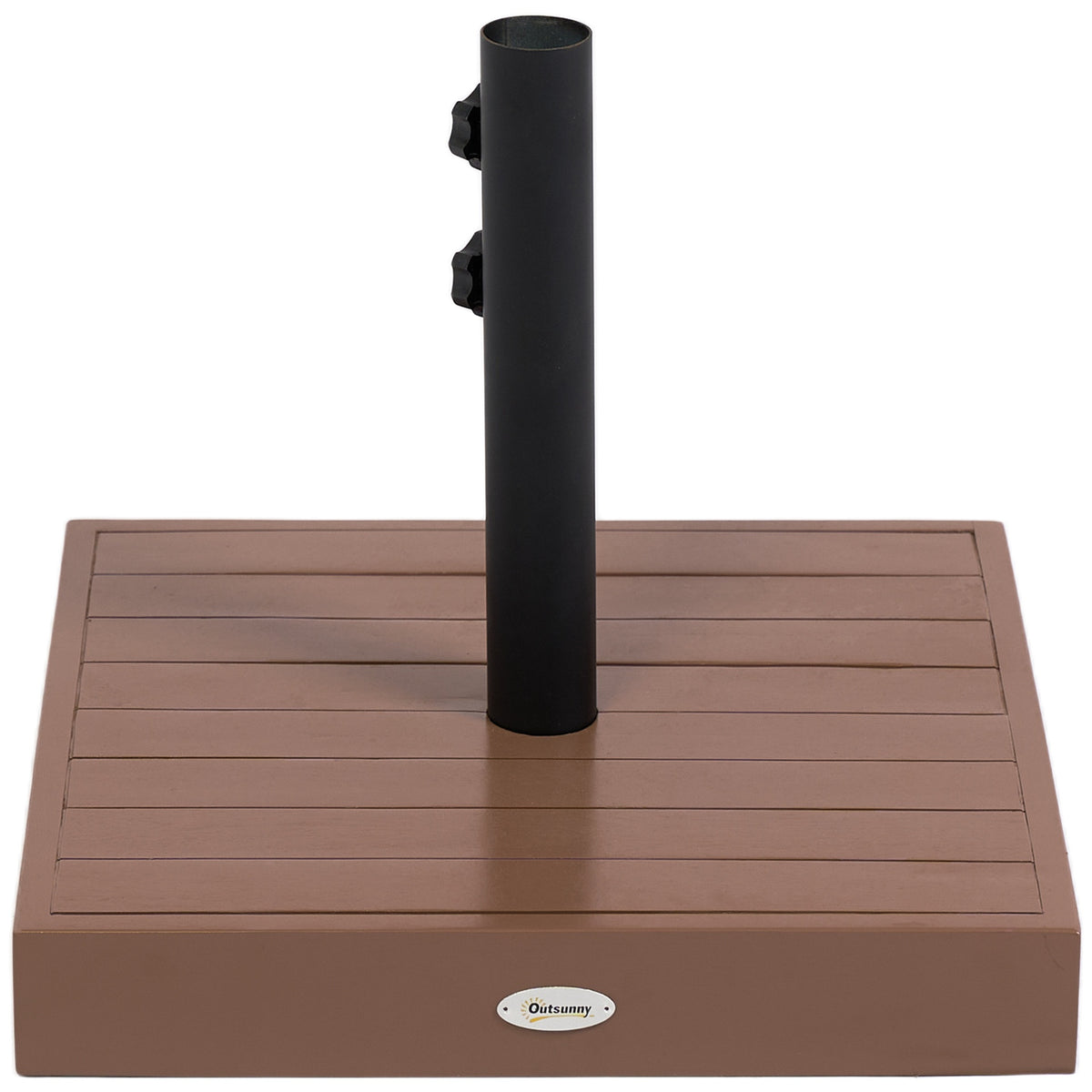 Outsunny Patio Umbrella Base, 42 lbs. Concrete Heavy Duty Umbrella Base for 1.25/1.5" Poles, Coffee
