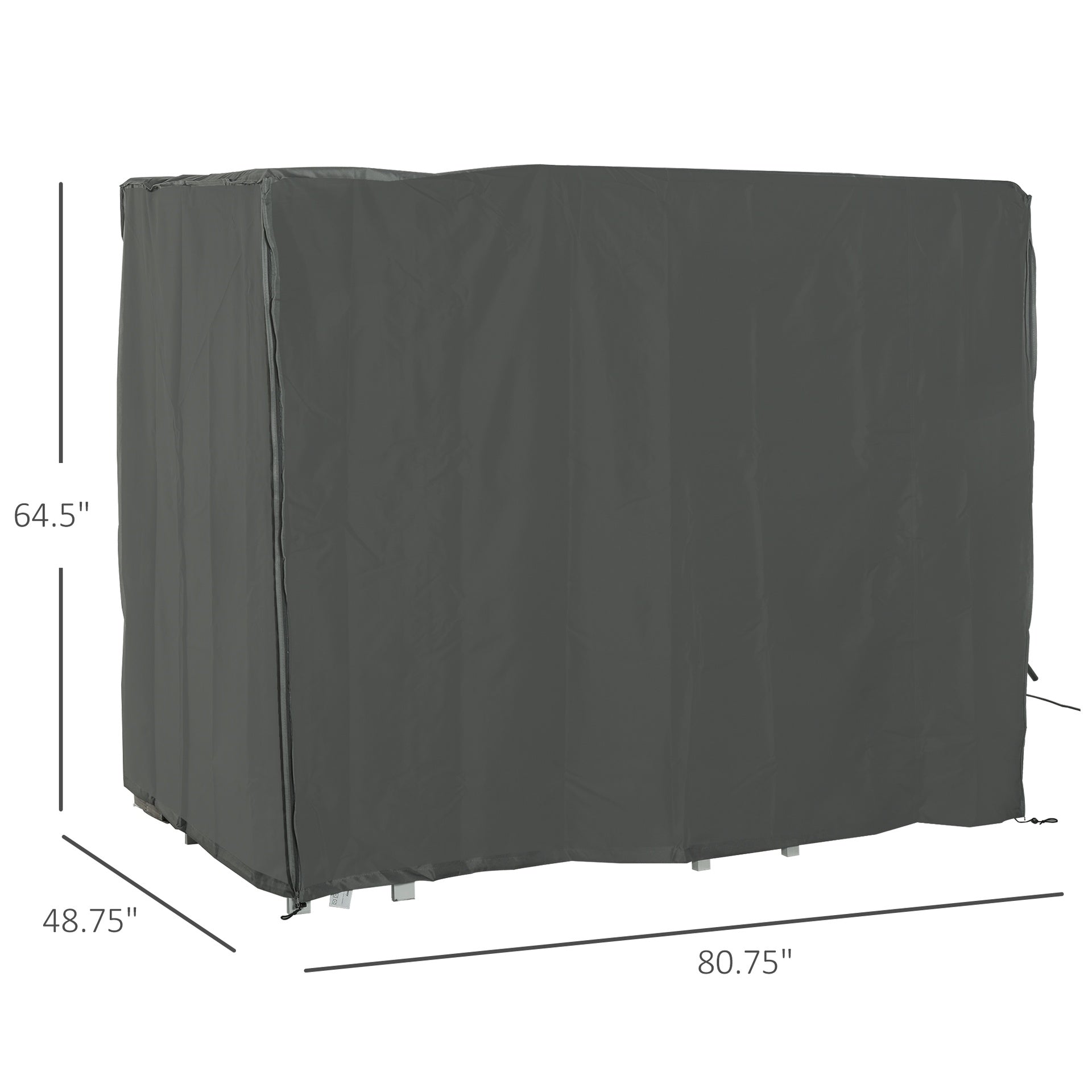 Outsunny Outdoor Patio Hammock Porch Swing Cover with UV, Water, & Dust Fighting Material, 81" x 49" x 65", Gray
