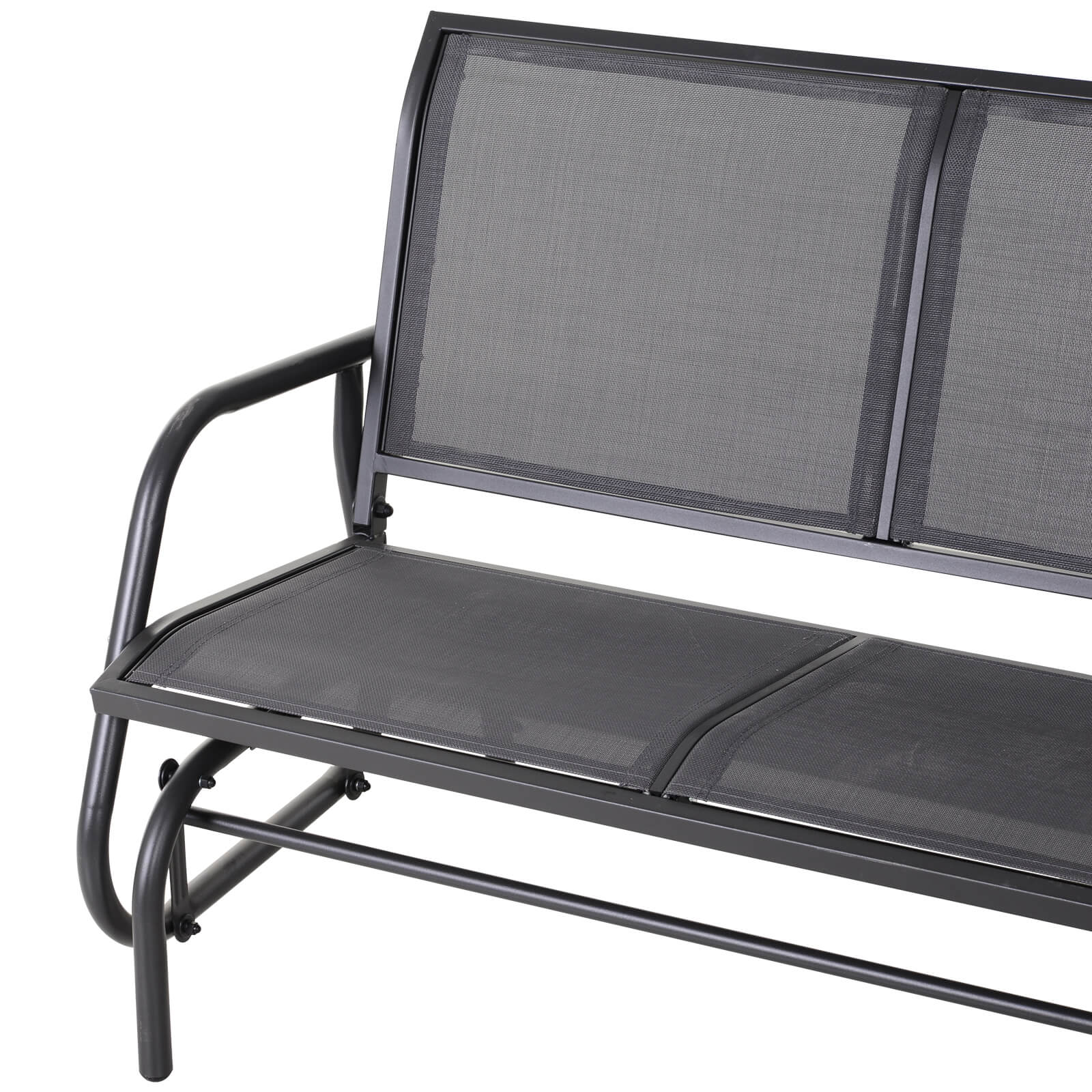 Outsunny 2-Person Outdoor Glider Bench Patio Double Swing Rocking Chair Loveseat w/Power Coated Steel Frame for Backyard Garden Porch, Grey