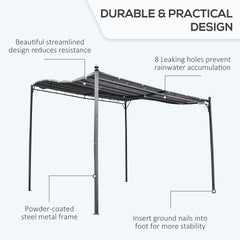 Outsunny Durable 10x10 Steel Pergola, Wall-Mounted with Canopy for Patio Perfect for Homeowners, Gray