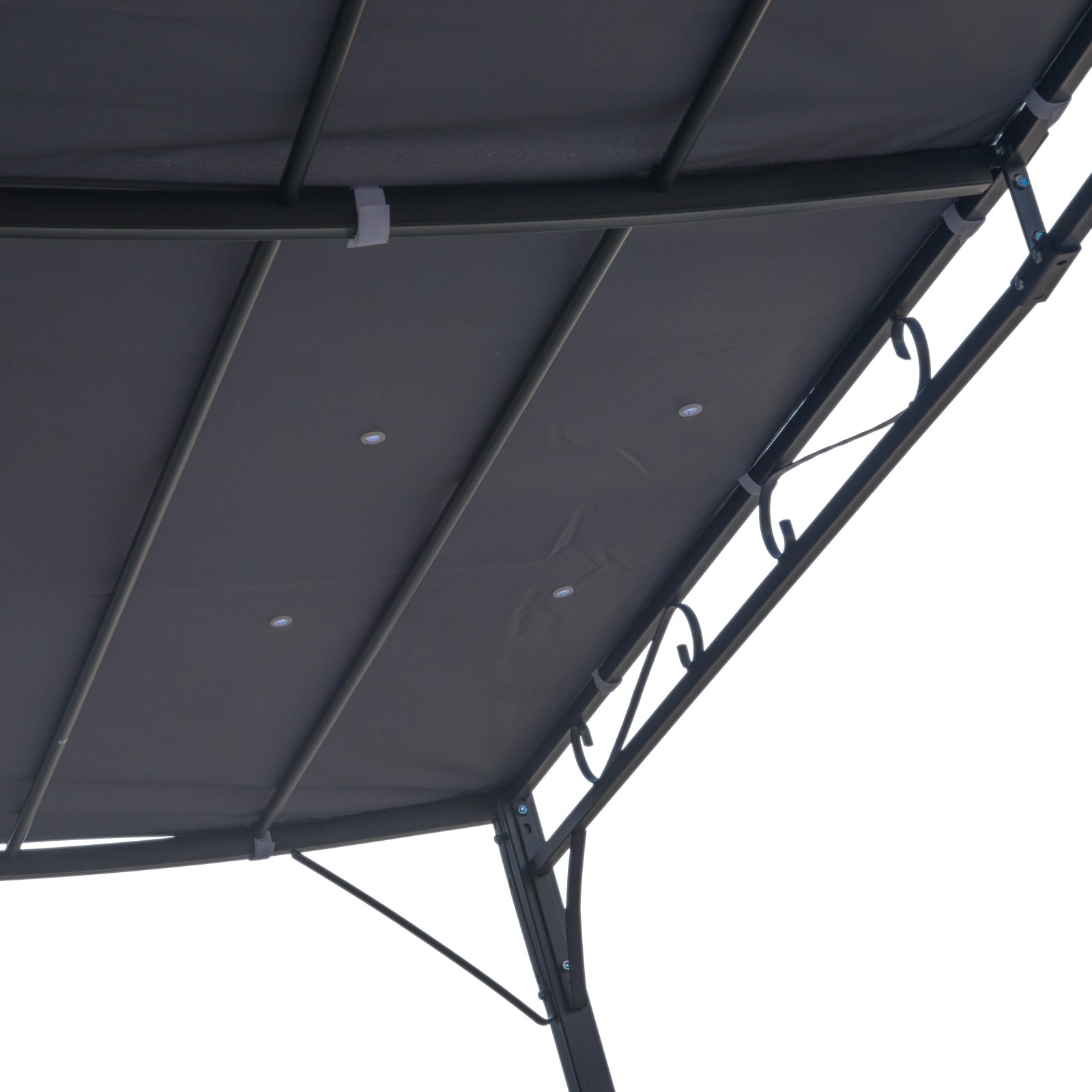Outsunny Durable 10x10 Steel Pergola, Wall-Mounted with Canopy for Patio Perfect for Homeowners, Gray