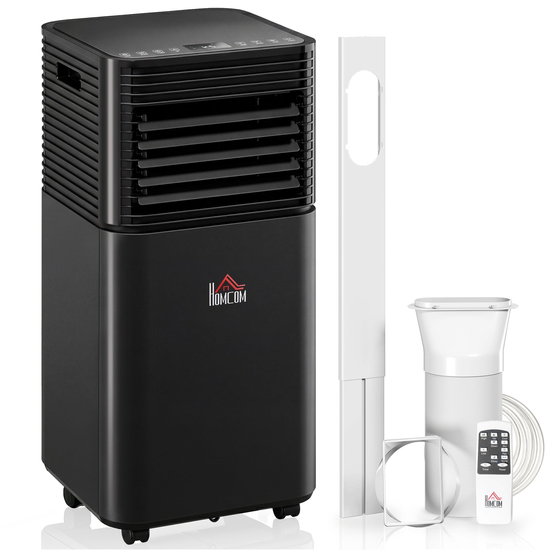 HOMCOM 8000 BTU Portable Air Conditioner with Dehumidifier, Cooling Fan, Sleep, Remote, 24H Timer, Auto Off, Black
