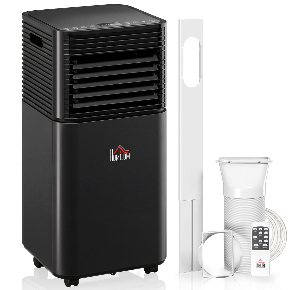 HOMCOM 8000 BTU Portable Air Conditioner with Dehumidifier, Cooling Fan, Sleep, Remote, 24H Timer, Auto Off, Black