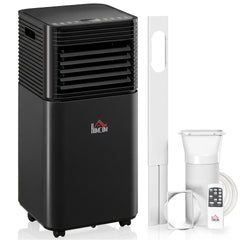 HOMCOM 8000 BTU Portable Air Conditioner with Dehumidifier, Cooling Fan, Sleep, Remote, 24H Timer, Auto Off, Black