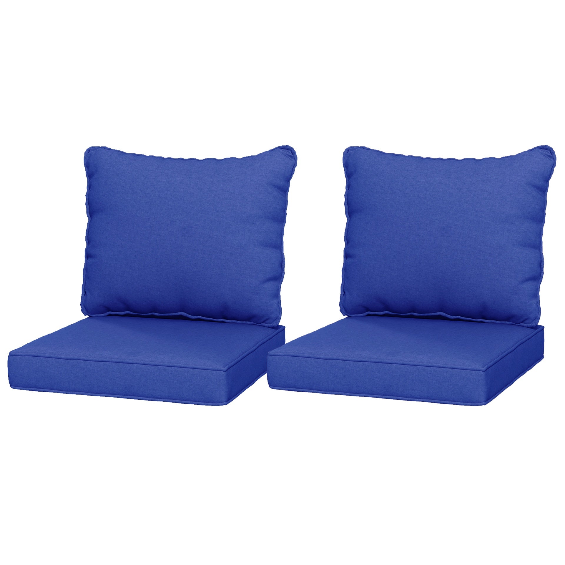 Outsunny Patio Chair Cushions Set of 2 with Seat & Backrest, Fade Resistant Seat Replacement Cushion Set, Navy Blue
