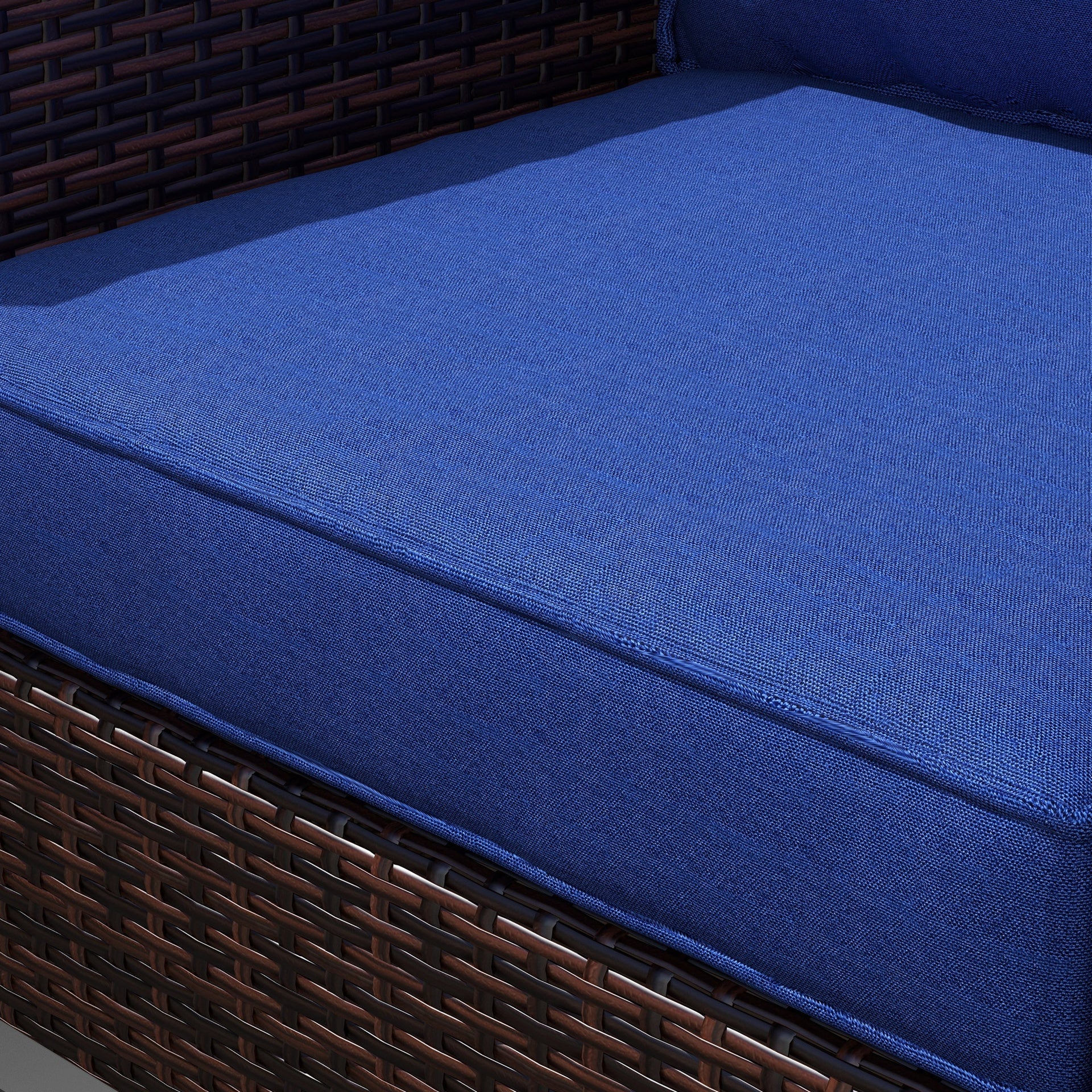 Outsunny Patio Chair Cushions Set of 2 with Seat & Backrest, Fade Resistant Seat Replacement Cushion Set, Navy Blue