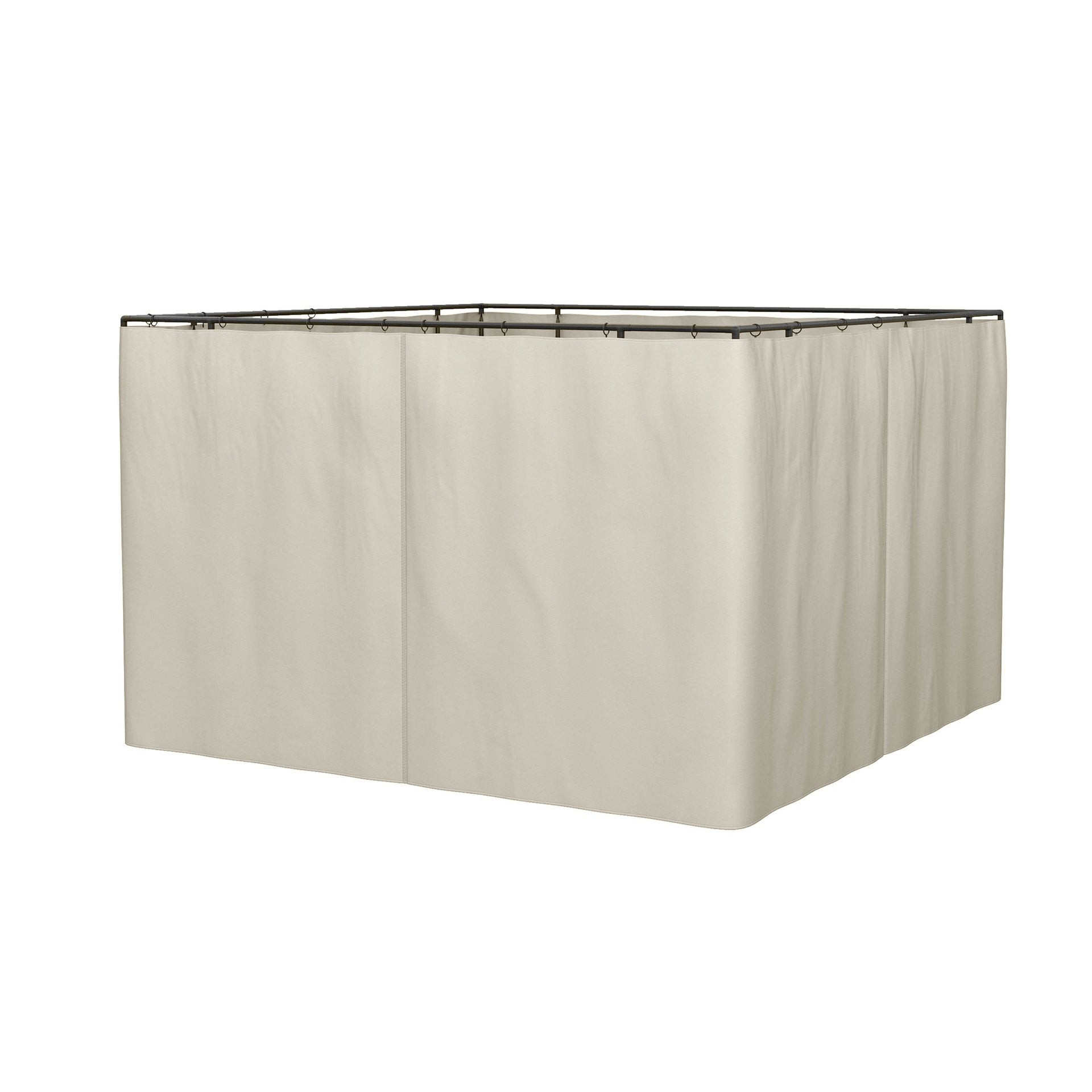 9.84' x 11.8' Gazebo Sidewall Set with Hooks/C-Rings, Beige