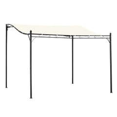 Outsunny 10' x 10' Steel Outdoor Pergola Gazebo, Patio Canopy with Weather-Resistant Fabric and Drainage Holes for Backyard, Deck, Garden, Cream White