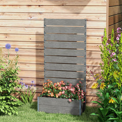 Outsunny Trellis Planter for Climbing Plants, Raised Garden Bed with Trellis, Planter Box for Outdoor, 28.25" x 15" x 59", Gray