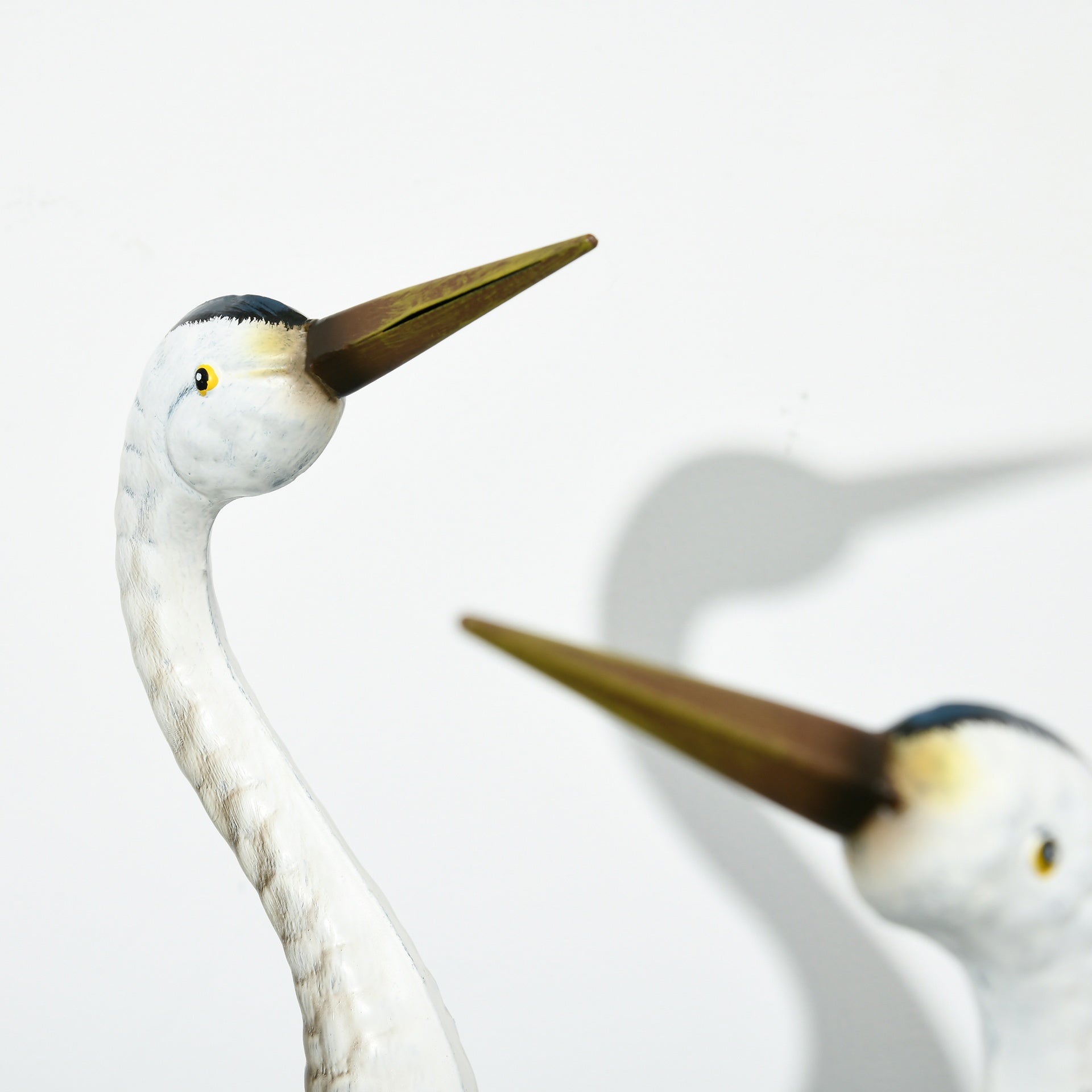 Outsunny Crane Garden Statues, 28.5" & 29" Standing Bird Sculptures, Metal Yard Art Decor, Landscape Decoration Set of 2, Blue