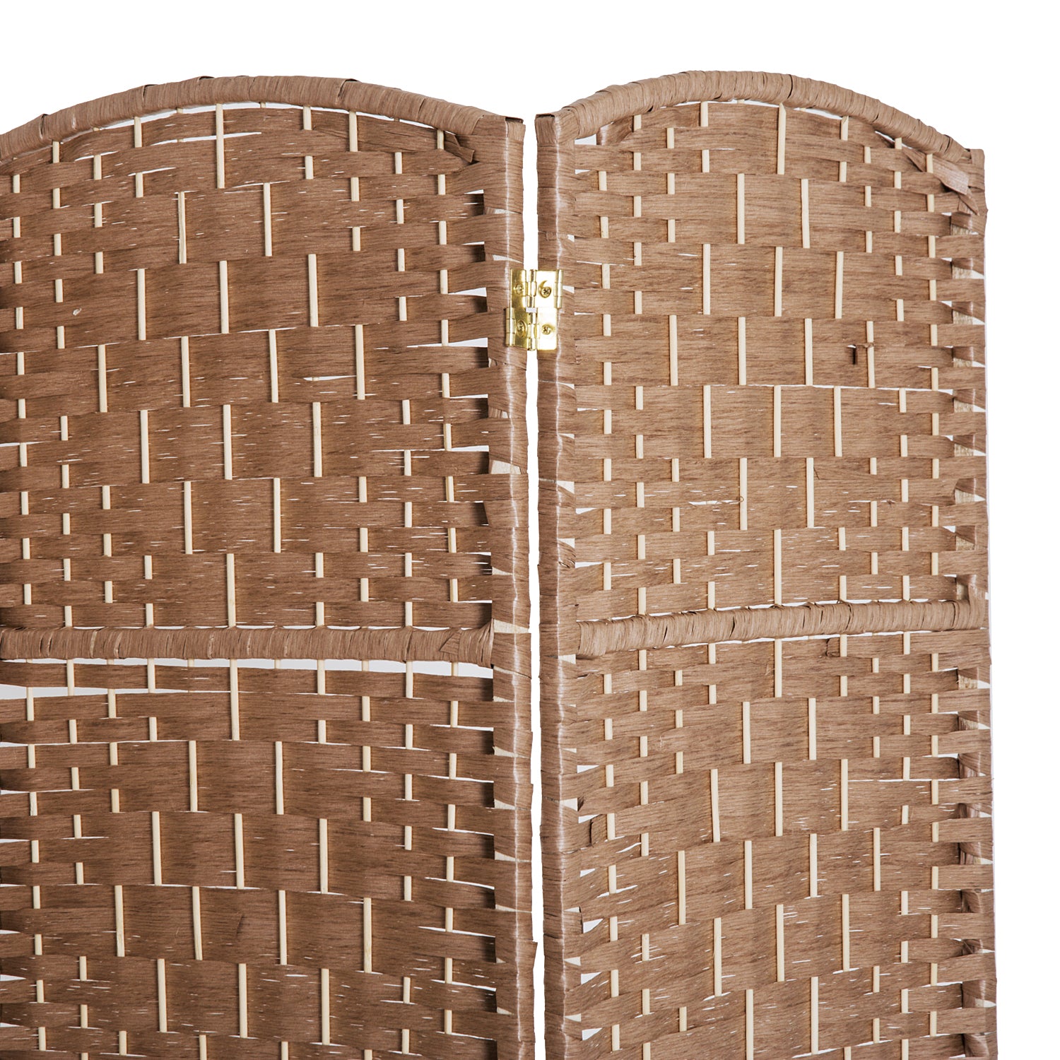 HOMCOM Room Divider 6 Panel, 6FT Tall Folding Privacy Screen, Freestanding Hand-Woven Partition for Room Separation with 360° Hinges, Paper Rope Diamond Weave, Natural