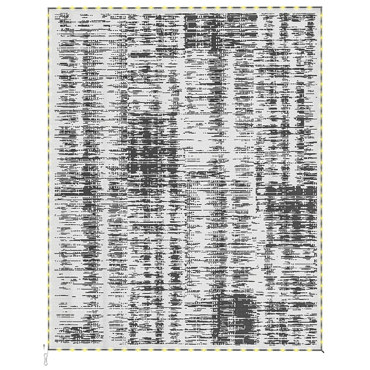 Outsunny Reversible Outdoor Rug Carpet with LED Lights, Carry Bag & Ground Stakes for Backyard, Deck, Picnic, Beach, 10' x 8'