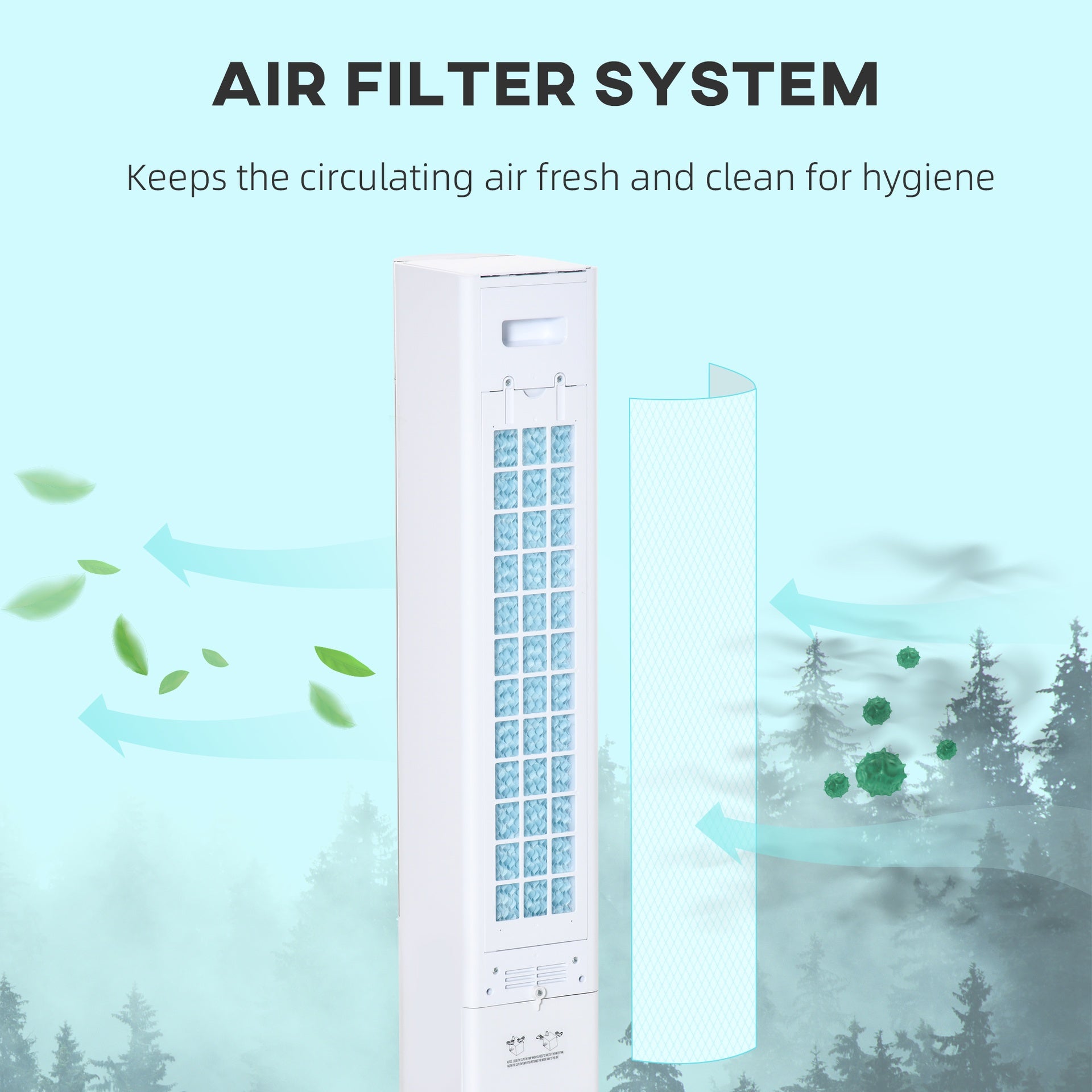 HOMCOM 42" 3-In-1 Air Cooler, 52° Oscillating Portable Swamp Cooler with Humidifier, 3 Modes, 3 Speeds, 12H Time, White