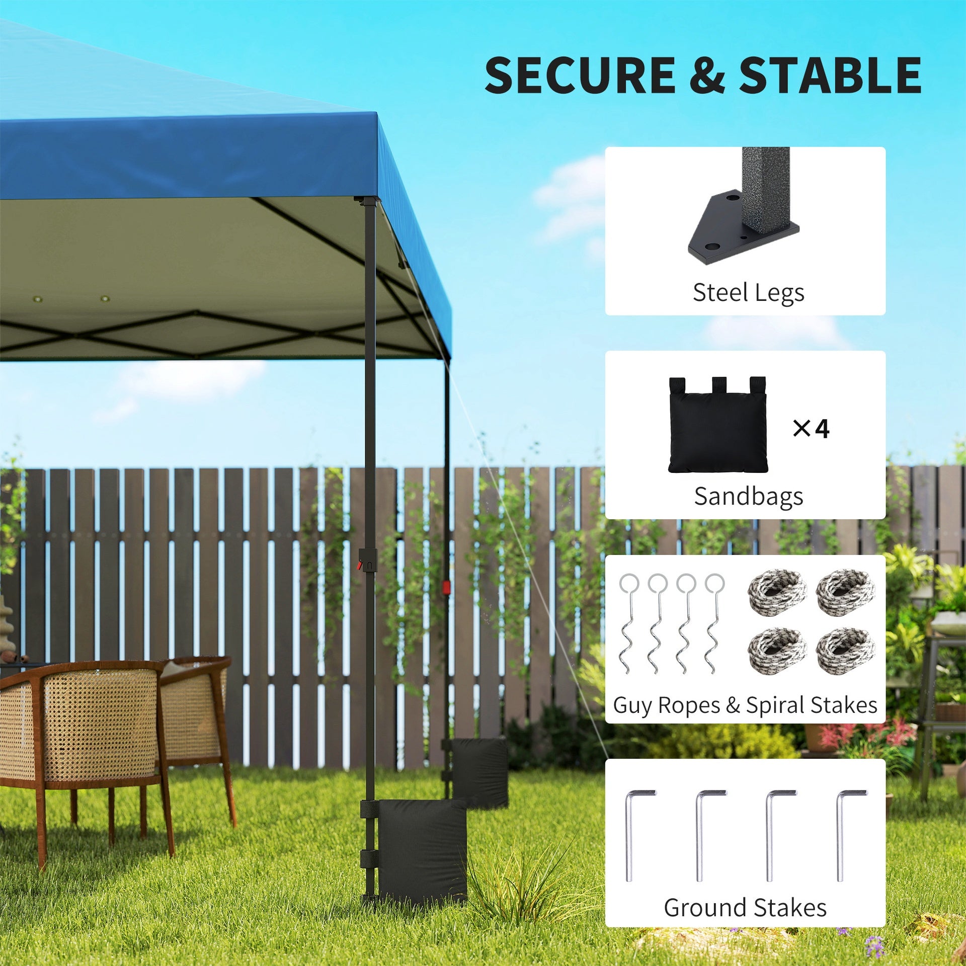 Outsunny 10 x 10 ft Pop Up Canopy Tent with One Push Setup, Outdoor Portable Instant Canopy Shelter w/ Roller Bag, Dark Blue