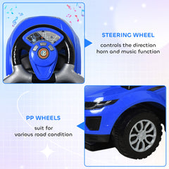 Aosom 3 In 1 Push Cars for Toddlers Kid Ride on Push Car Stroller Sliding Car with Horn Music Light Function Secure Bar Ride on Toy for Boy Girl 18-36 Months, Blue