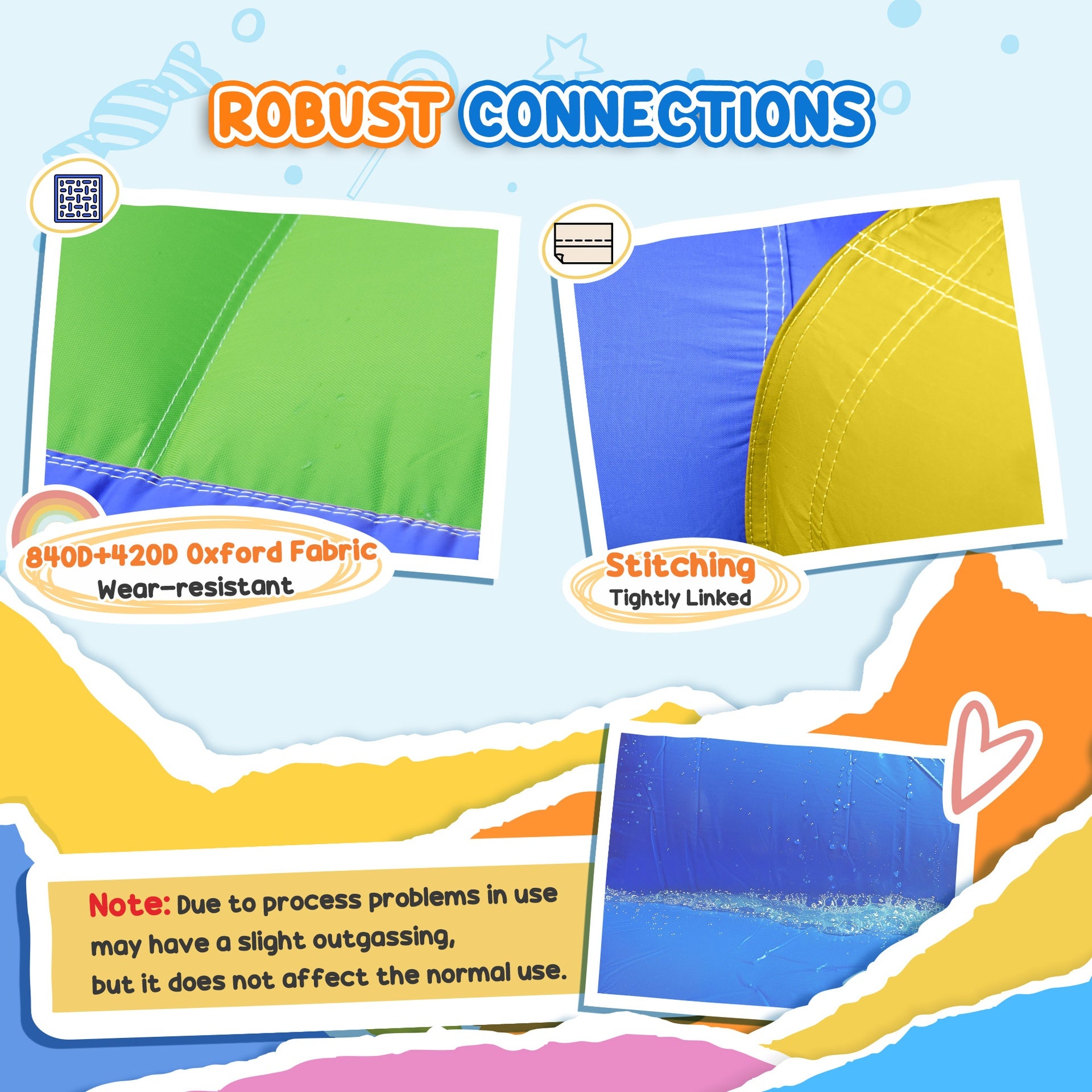 Outsunny 6-in-1 Inflatable Water Slide with Splash Pool, Slide, Climbing Wall, Water Cannon, Inflatable Bounce House for Kids with 2 Min. Inflation and Air Blower