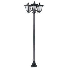 Outsunny Outdoor Lamp Post Lights, Triple Head Solar Powered Lamp, Street Vintage Solar Post Lamp, for Backyard, Garden Pathway, Driveway, 72 Inches