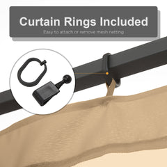 Outsunny Replacement Mesh Sidewall Netting for 10' x 10' Gazebos and Canopy Tents with Zippers, (Sidewall Only) Beige