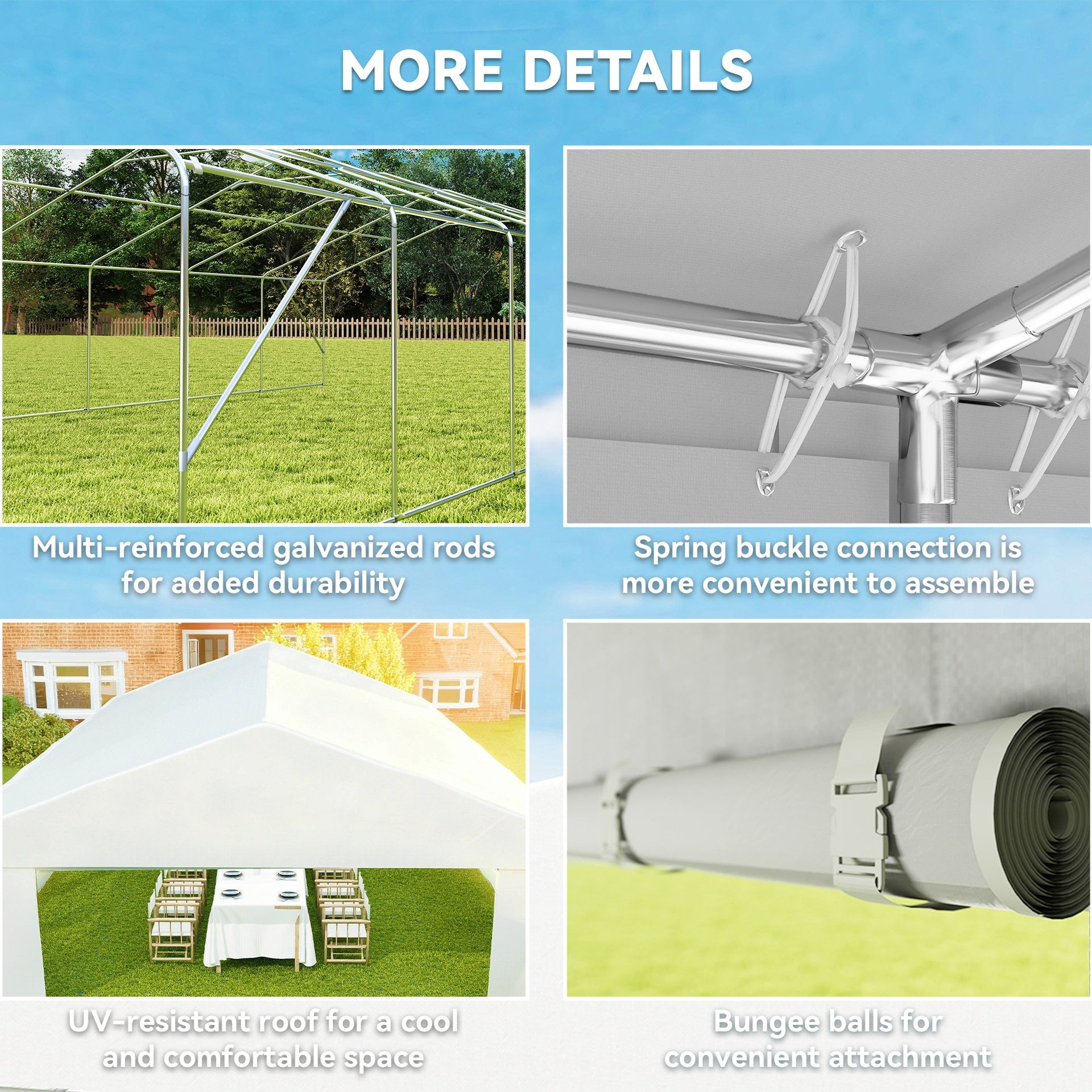 Outsunny 23' x 39' Large Outdoor Carport Canopy Party Tent with Removable Protective Sidewalls & Windows, White