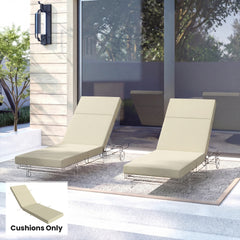 Outsunny Chaise Lounge Cushion, 4" Thick Outdoor Lounge Chair Cushions with Ties for Patio, 26" x 80", Cream White