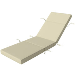 Outsunny Chaise Lounge Cushion, 4" Thick Outdoor Lounge Chair Cushions with Ties for Patio, 26" x 80", Cream White
