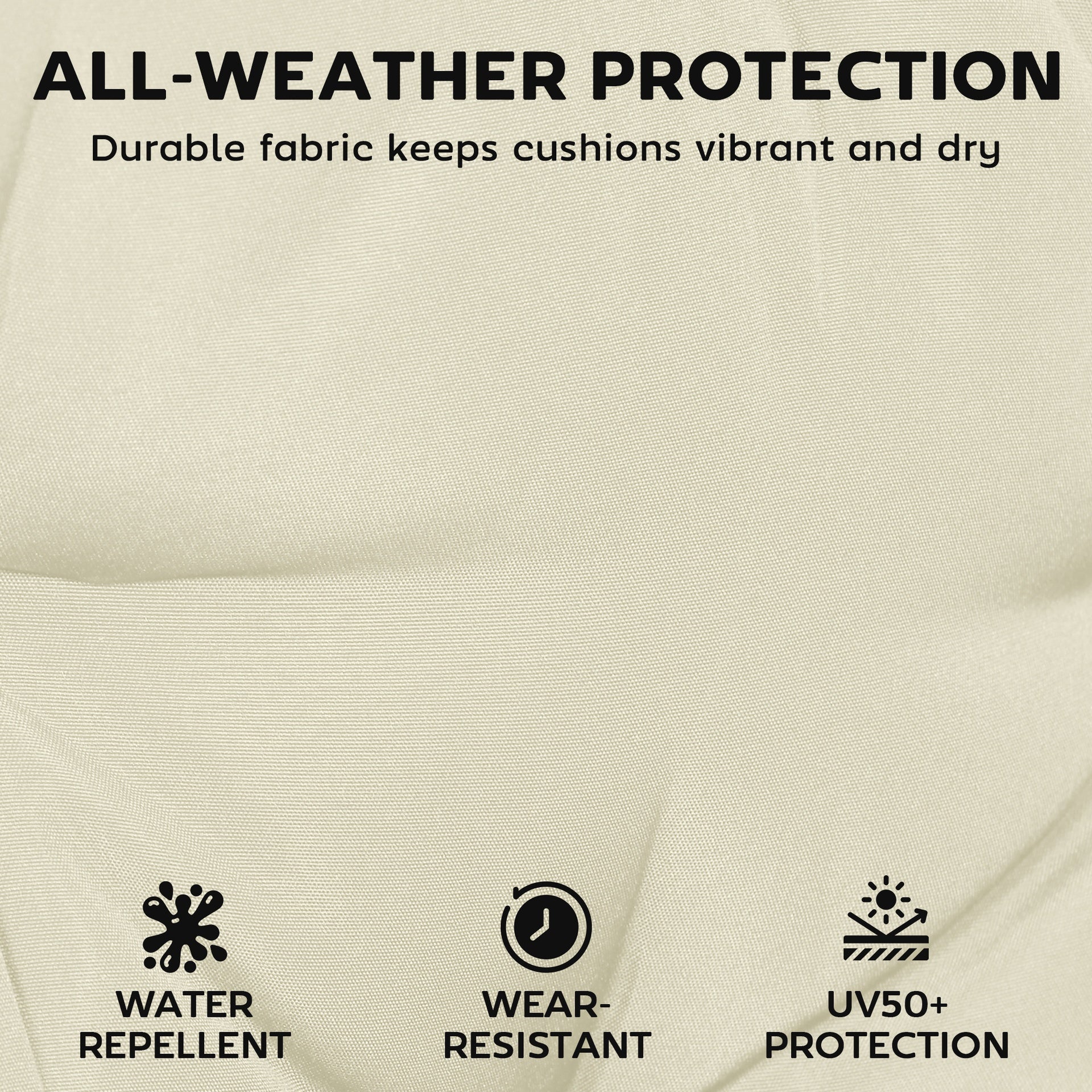 Outsunny Chaise Lounge Cushion, 4" Thick Outdoor Lounge Chair Cushions with Ties for Patio, 26" x 80", Cream White