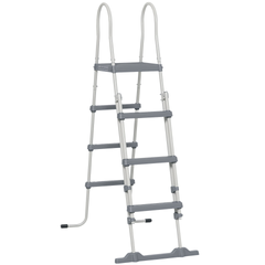 Outsunny 70" Above Ground Swimming Pool Ladder, A-Frame Deck Ladder, Non-slip Steps and Handrails for 48" Pool Wall Height, Gray