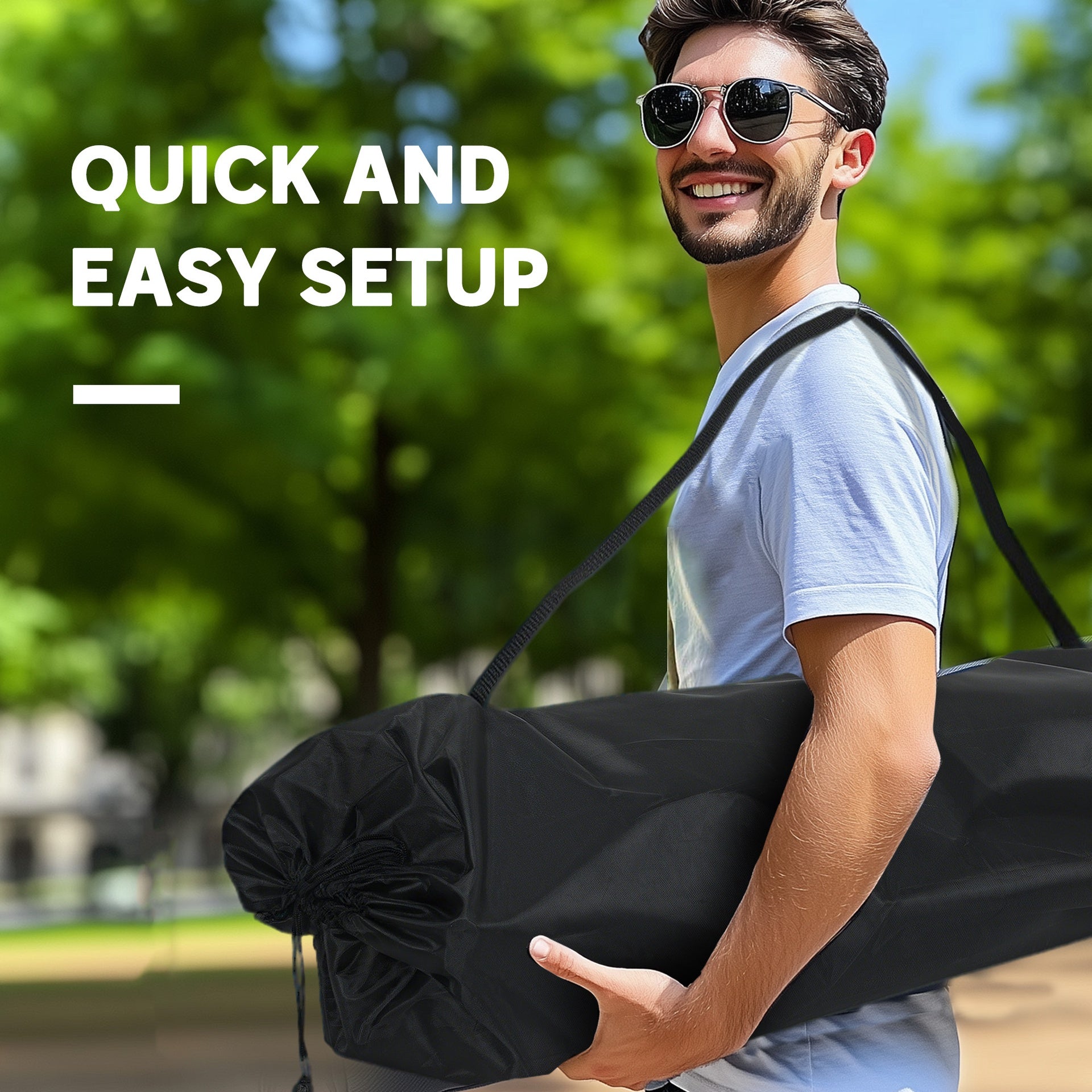 Outsunny Padded Folding Camp Chair for Adults, Double Camping Chair with Armrests, Cup Holders, Carry Bag for Outdoor, Green