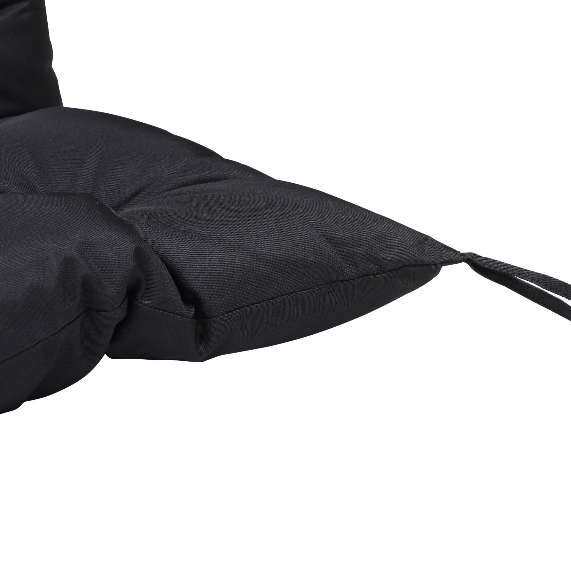 Outsunny 59" x 38" Tufted Bench Cushion for Outdoor Furniture, 3-Seater Replacement for Swing Chair, Patio Sofa/Couch, Black