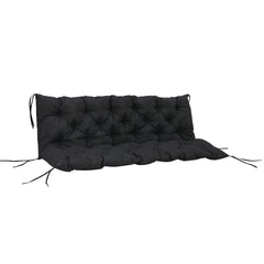 Outsunny 59" x 38" Tufted Bench Cushion for Outdoor Furniture, 3-Seater Replacement for Swing Chair, Patio Sofa/Couch, Black