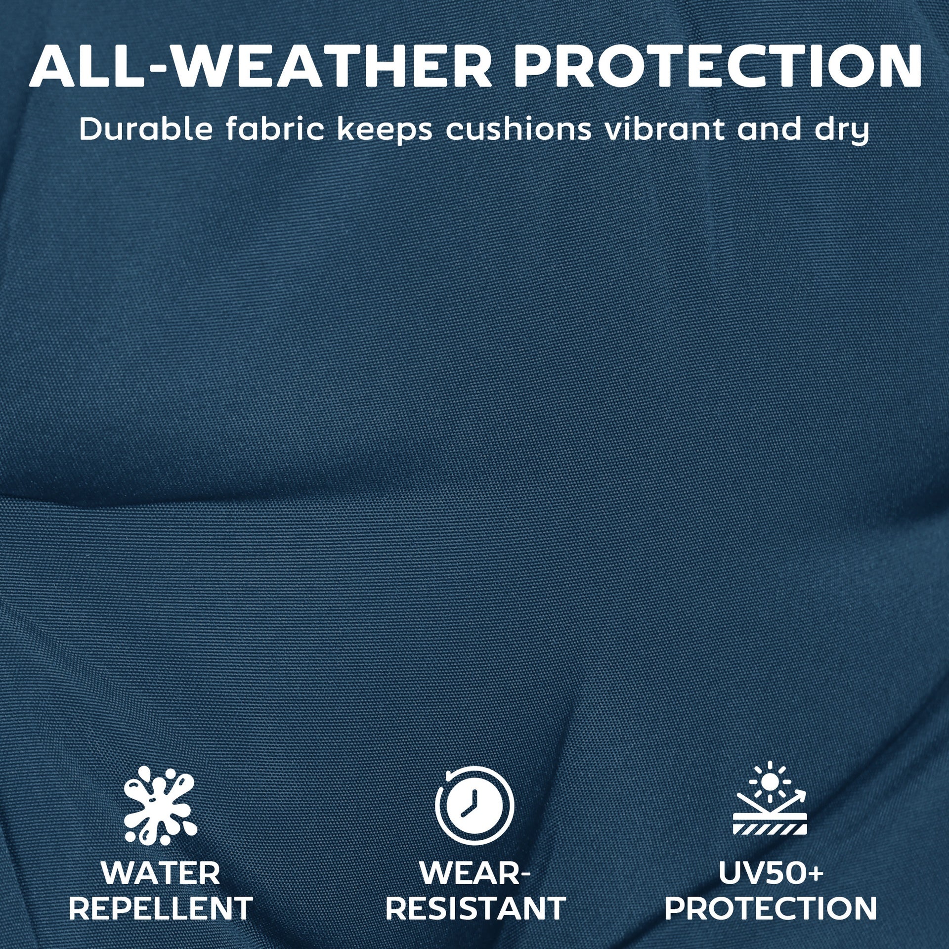 Outsunny Chaise Lounge Cushion, 4" Thick Outdoor Lounge Chair Cushions with Ties for Patio, 26" x 80", Navy Blue