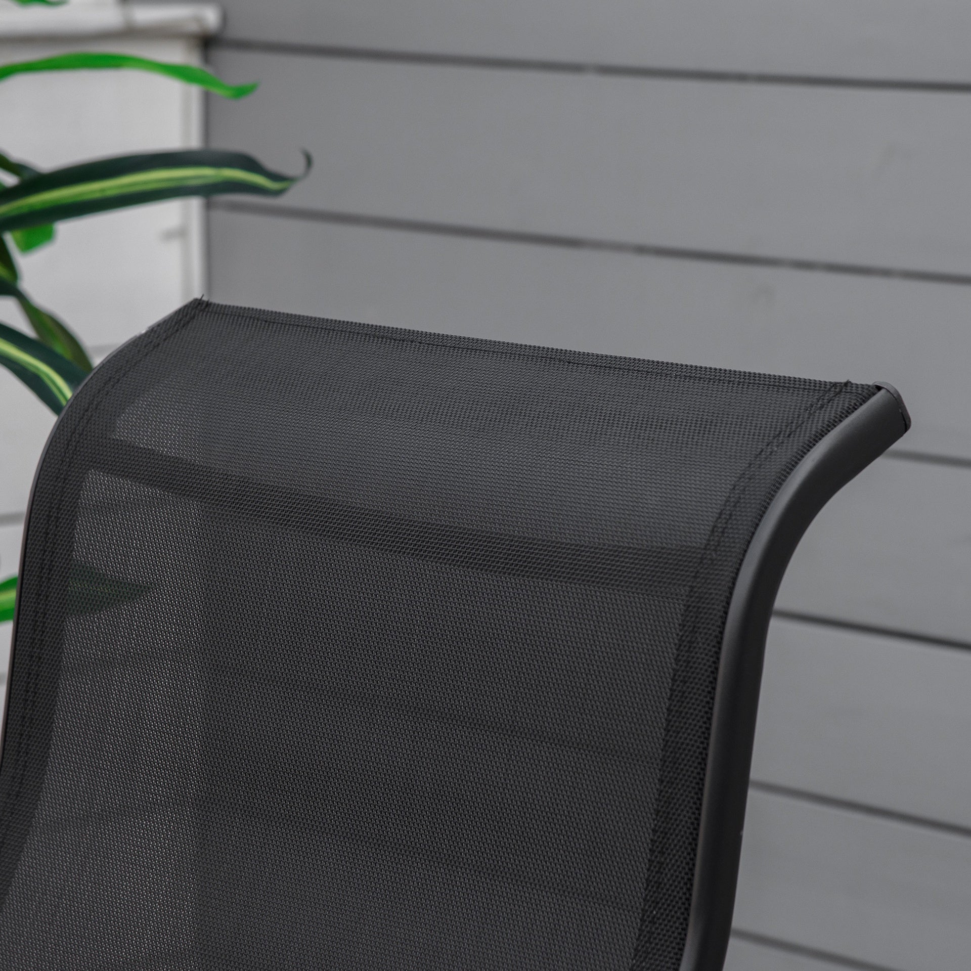 Outsunny Outdoor Patio Sling Fabric Swing Glider Rocker Chair with Smooth Rocking Arms, Black
