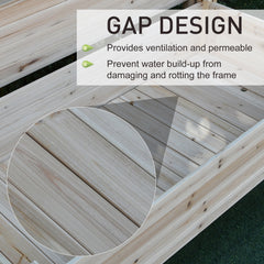 Outsunny Two-Tier Wooden Elevated Garden Bed with Legs, Large Capacity 45x45 Outdoor Planter for Vegetables, Flowers, and Herbs, Ideal for Gardeners, Natural