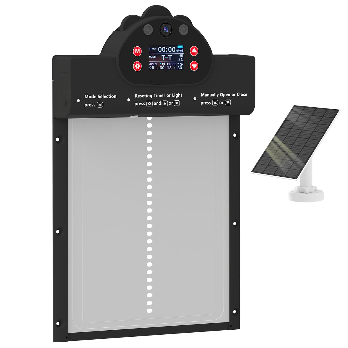PawHut 2K HD AI Camera Automatic Chicken Coop Door with APP Remote Control, WiFi Solar Powered with 5200 mAh Large Battery
