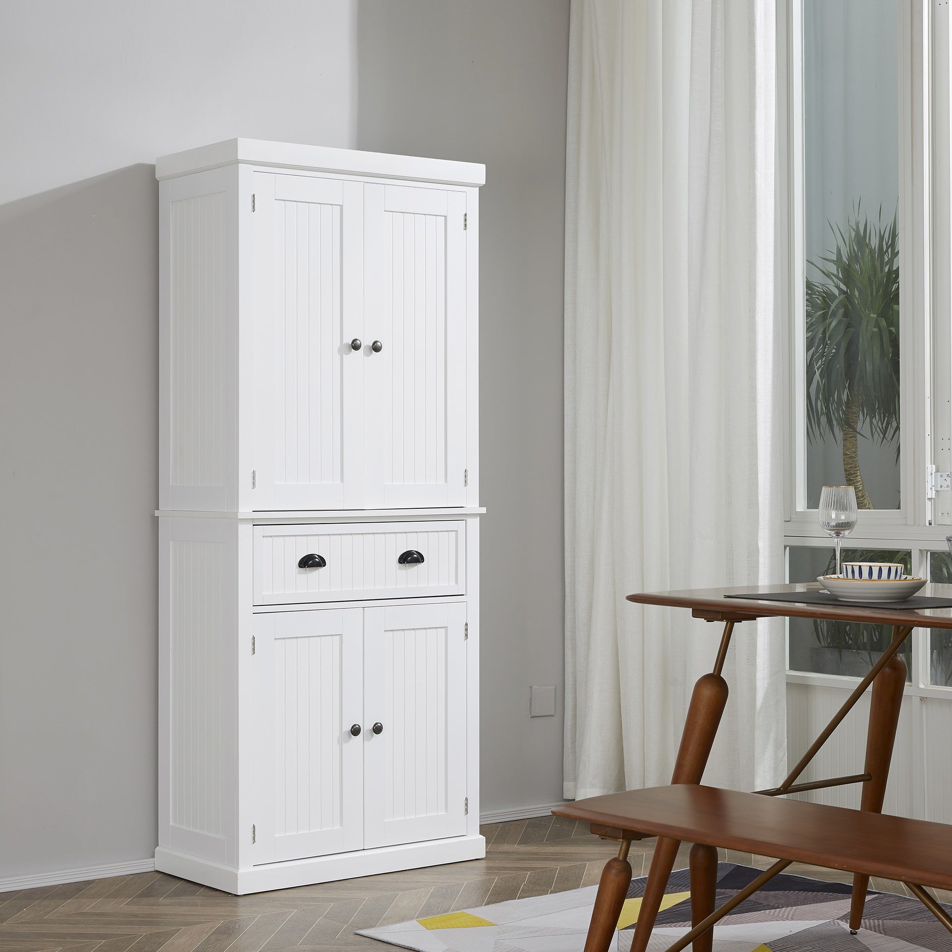 HOMCOM 72" Kitchen Cabinet, Pantry Storage Cabinet with Doors and Shelves
