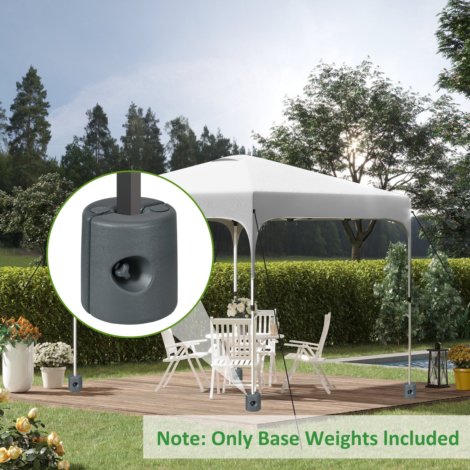 Outsunny HDPE Tent Weights Set of 4, Canopy Weights, Fill with Water or Sand, 104LBS