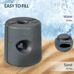 Outsunny HDPE Tent Weights Set of 4, Canopy Weights, Fill with Water or Sand, 104LBS