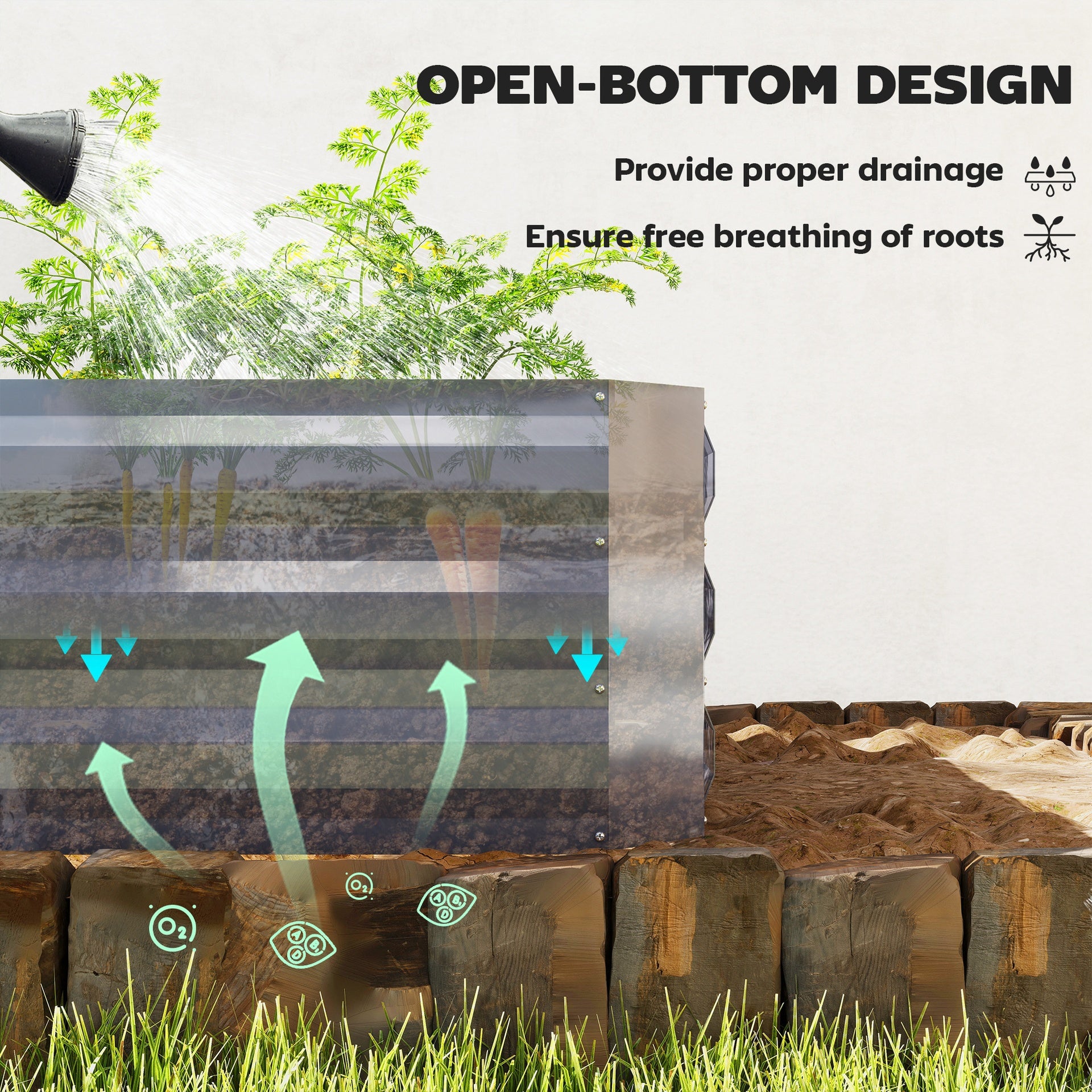 Outsunny 4 x 3 x 3ft Raised Garden Bed with Mini Greenhouse, Galvanized Raised Garden Bed with Cover, Clear and Dark Gray